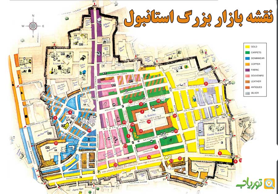 نقشه بازار بزرگ استانبول