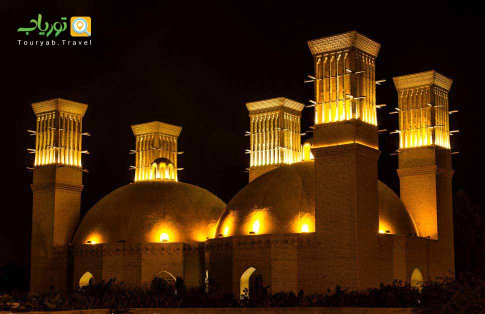 آب انبار پنج بادگیر کیش(معماری کهن جزیره)